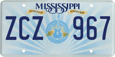 MS license plate ZCZ967