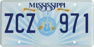 MS license plate ZCZ971