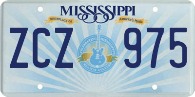 MS license plate ZCZ975