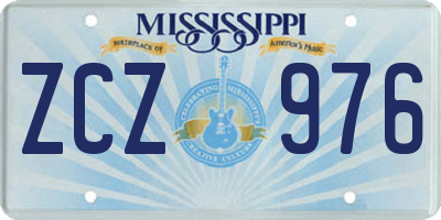 MS license plate ZCZ976