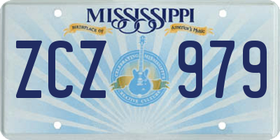 MS license plate ZCZ979