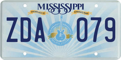 MS license plate ZDA079