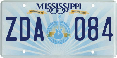 MS license plate ZDA084