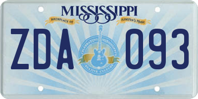 MS license plate ZDA093