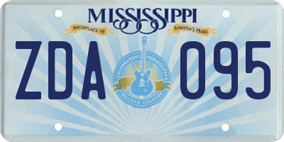 MS license plate ZDA095