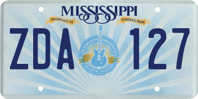 MS license plate ZDA127