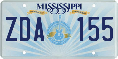MS license plate ZDA155