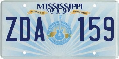 MS license plate ZDA159