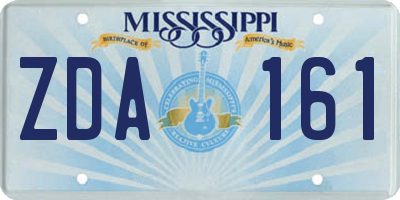 MS license plate ZDA161
