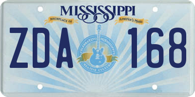 MS license plate ZDA168