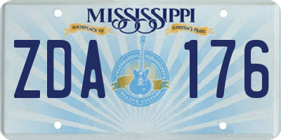 MS license plate ZDA176