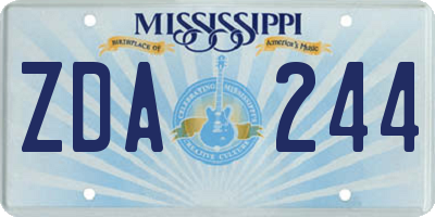 MS license plate ZDA244