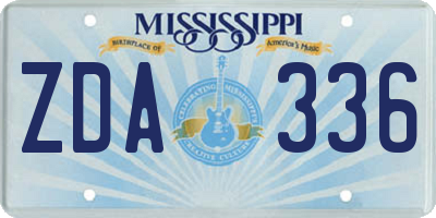 MS license plate ZDA336