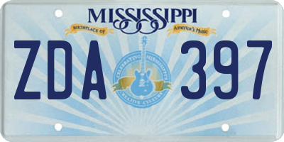 MS license plate ZDA397