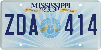 MS license plate ZDA414