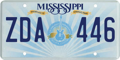 MS license plate ZDA446