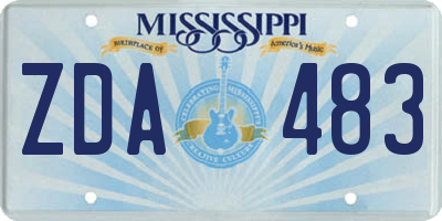 MS license plate ZDA483