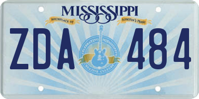 MS license plate ZDA484
