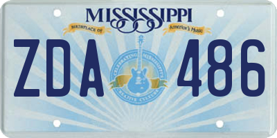 MS license plate ZDA486