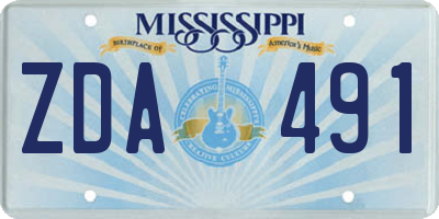 MS license plate ZDA491