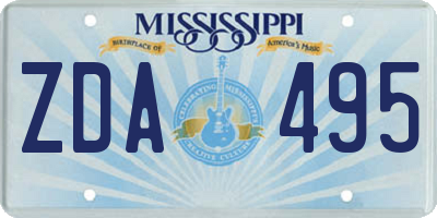MS license plate ZDA495