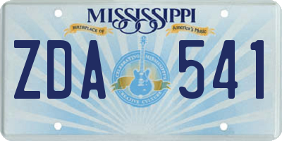 MS license plate ZDA541