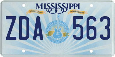 MS license plate ZDA563