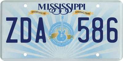 MS license plate ZDA586