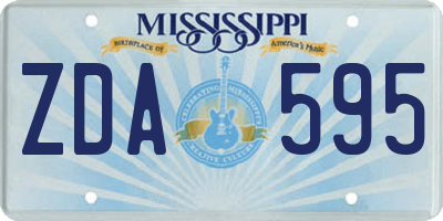 MS license plate ZDA595