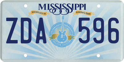 MS license plate ZDA596