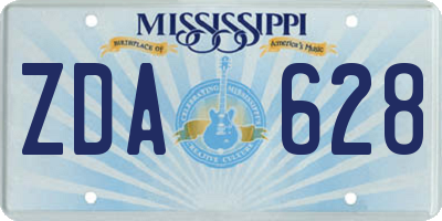 MS license plate ZDA628