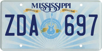 MS license plate ZDA697