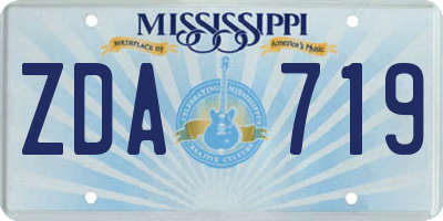 MS license plate ZDA719