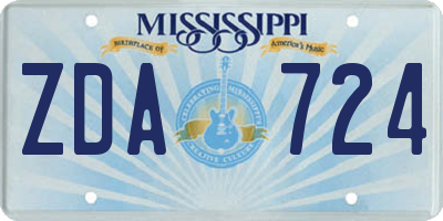 MS license plate ZDA724