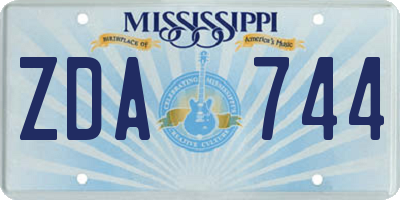MS license plate ZDA744