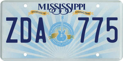 MS license plate ZDA775