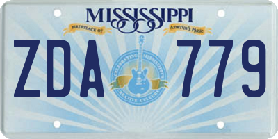 MS license plate ZDA779