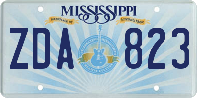 MS license plate ZDA823