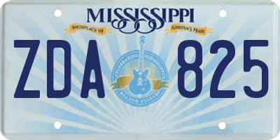 MS license plate ZDA825