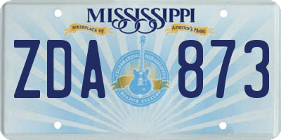 MS license plate ZDA873