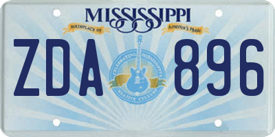 MS license plate ZDA896