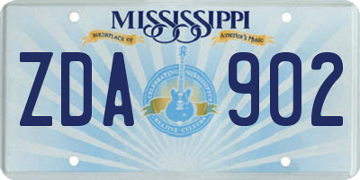 MS license plate ZDA902