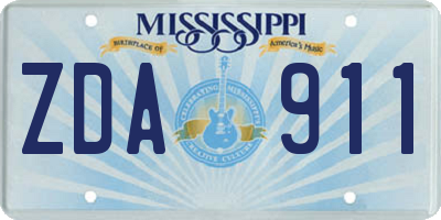 MS license plate ZDA911