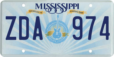 MS license plate ZDA974