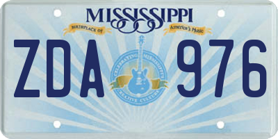 MS license plate ZDA976