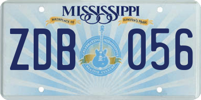 MS license plate ZDB056