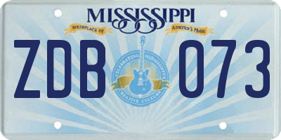 MS license plate ZDB073