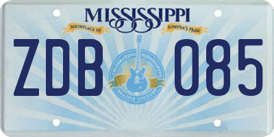 MS license plate ZDB085