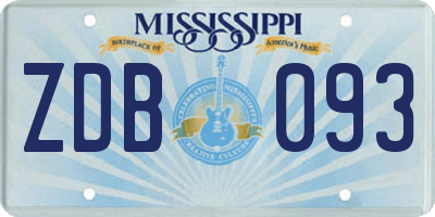 MS license plate ZDB093