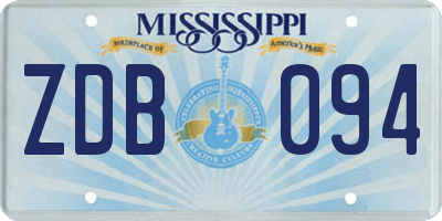 MS license plate ZDB094